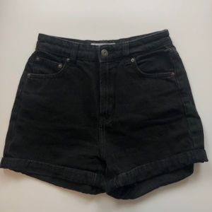 Black High Waist Jean Shorts